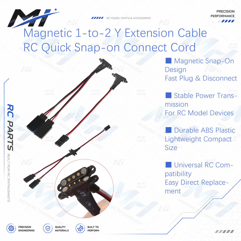Rc Helicopter Battery - Kabel Ekstensi Magnetik 1-ke-2 Y dengan