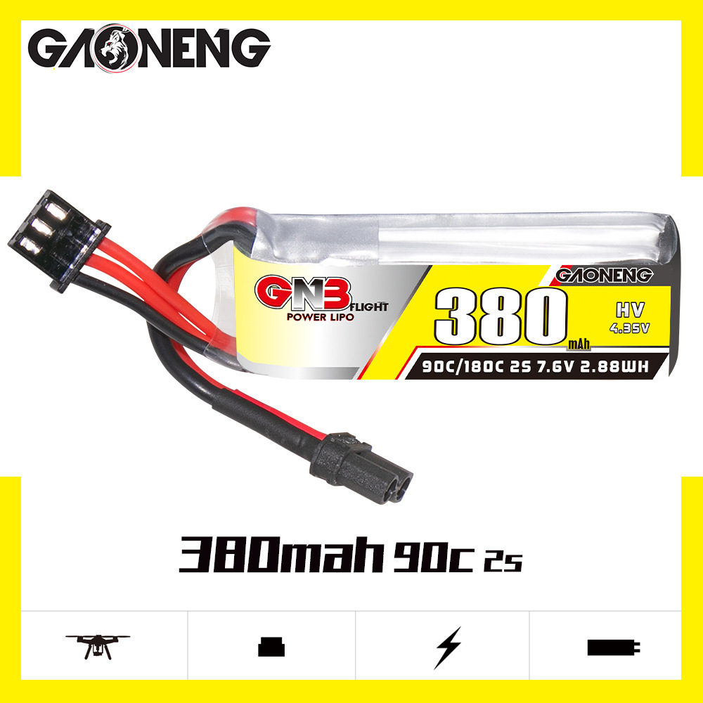 Baterai Lipo GNB 2S 7.6V 380mA - Rc Helicopter Coaxial ulasan dan harga